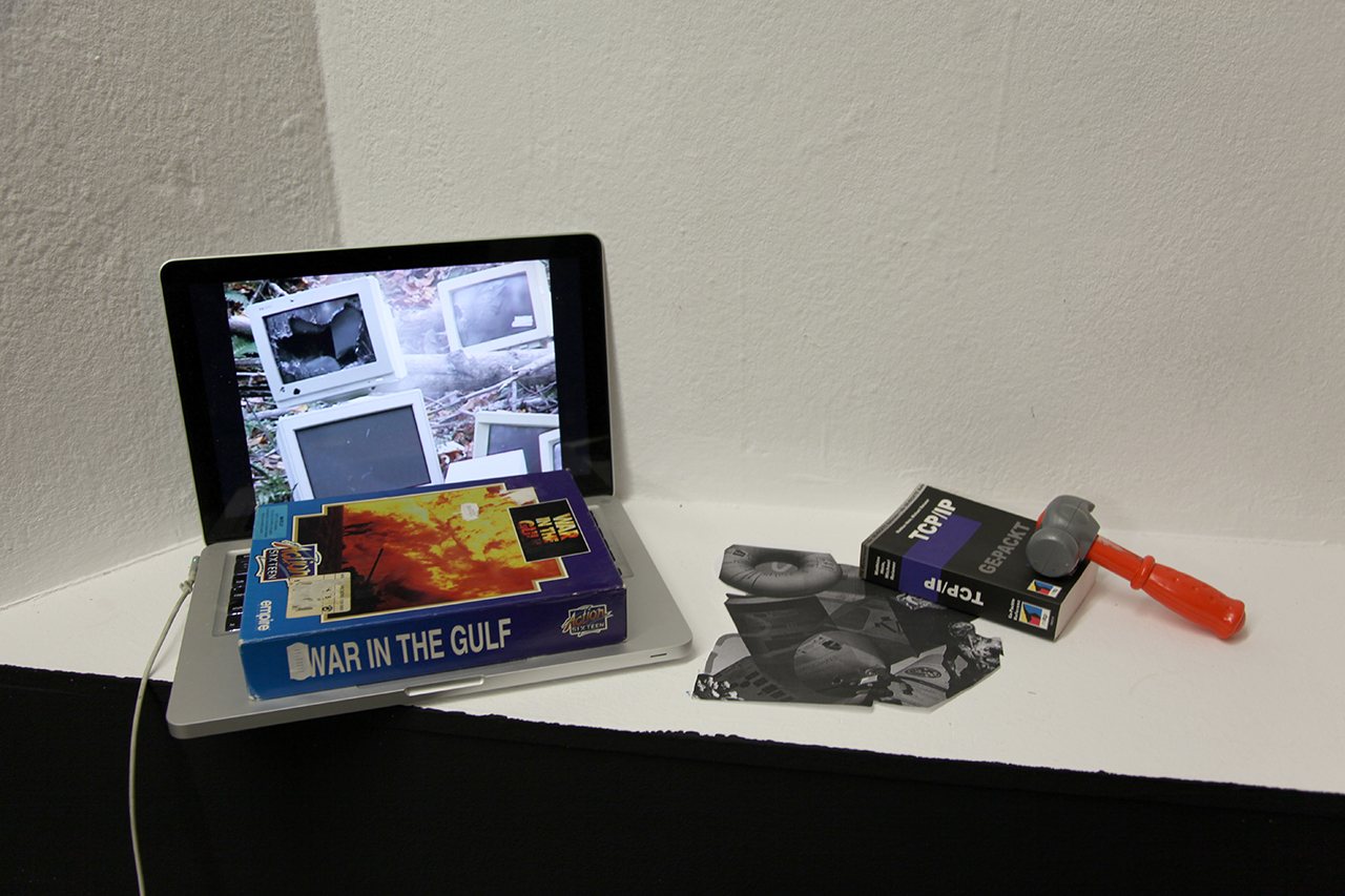 LSDSL — a tablet installation among energy drinks and spray cans
