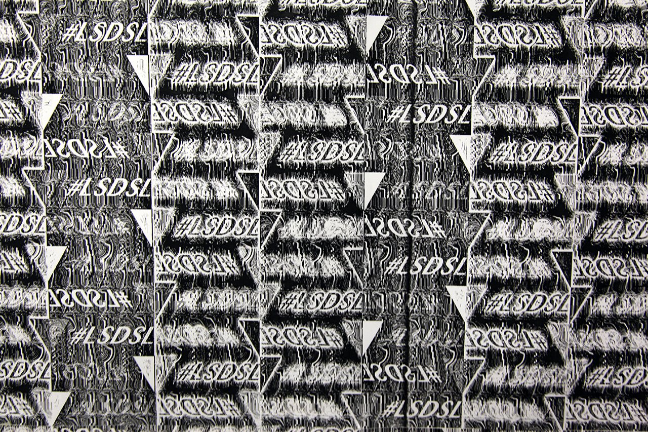 LSDSL — wall papered with LSDSL logos and internet imagery